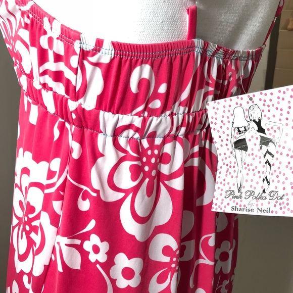 Pink Polka Dot floral Coverup dress with ruffle - Picture 5 of 8